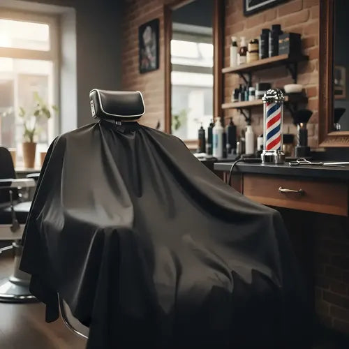 Kit de Barbería con Tijeras Capa Peines Navaja y Portatalco Plateado · 18194 · foto 04