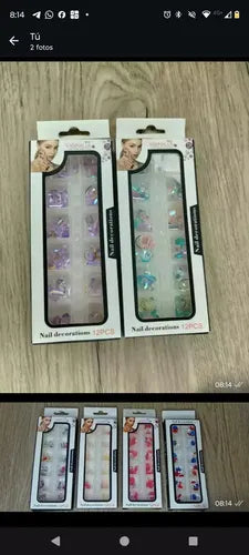Caja Dijes Para Uñas Yannails Surtidos Pack 12 Unidades
