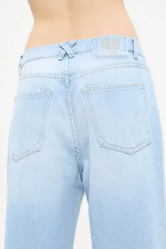 Jean Straight Destroyed Anchos Cher Mix Mujer Algodón
