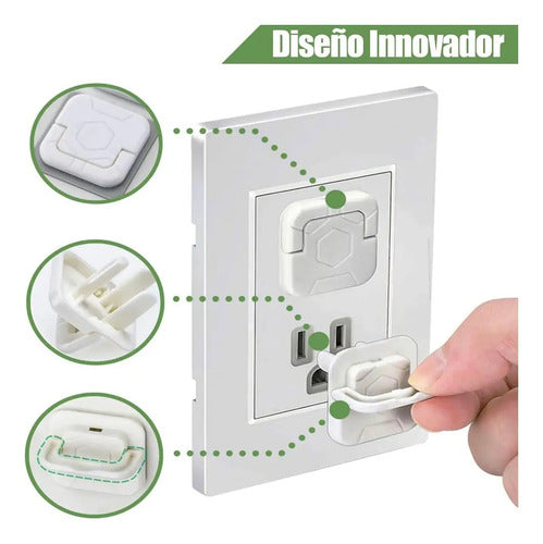 Tapa Enchufe con Manija Protector para Bebé x6 Blanco · 16598 · foto 03