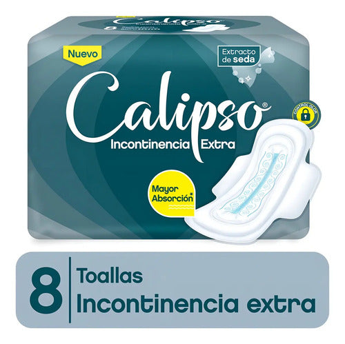 Toallas para Incontinencia Calipso Plus Extra con Alas x 8 · 17599 · foto 01