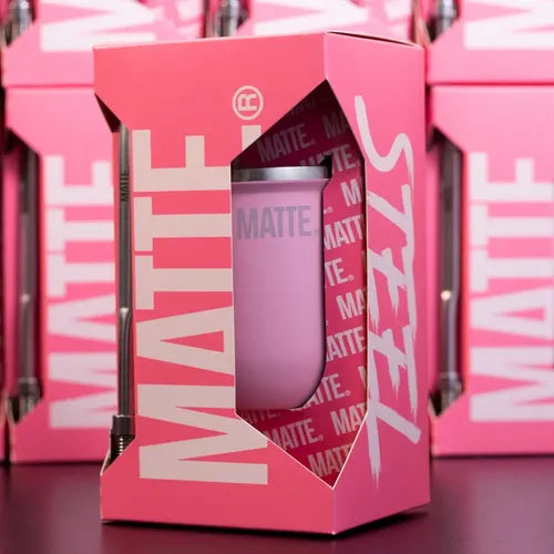 Mate Steel Matte Rosa Liso
