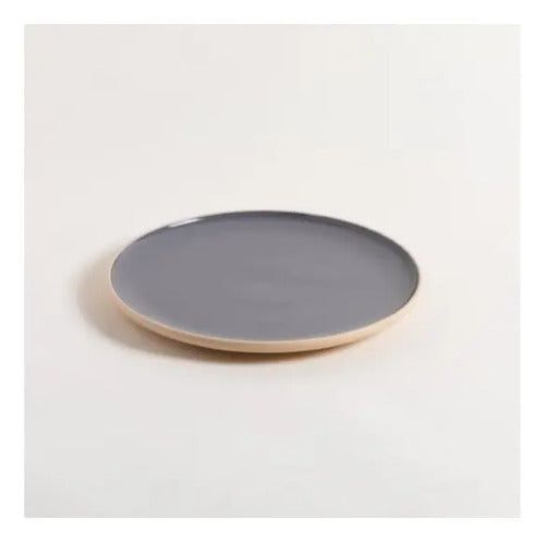 Plato Playo Korba Brillante Con Beige 27 Cm Color Gris Oscuro Liso