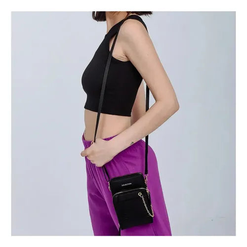 Mini Bandolera Phone Bag de Eco Cuero 100% PU Negro · 13629 · foto 01