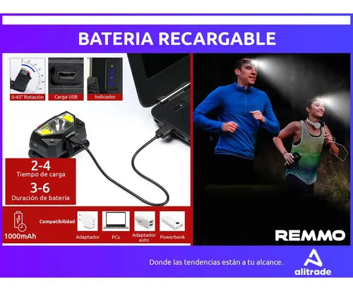 Set de 2 Linternas Vincha Minero XPG COB LED Remmo Negro y Blanco · 16982 · foto 02