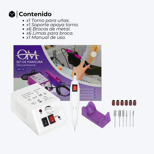 Torno Eléctrico Oryx OM-210 para Manicura y Pedicura Rosa Chicle · 17815 · foto 11
