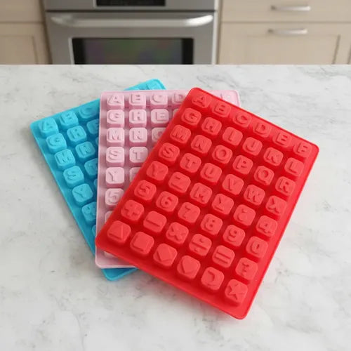 Molde Letras Silicona Abecedario Números Bombones Chocolate