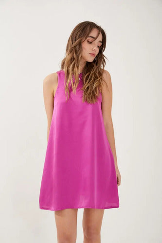 Vestido Corto Para Mujer Seda Sin Mangas Fedra Rimmel