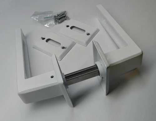 Manija Picaporte Aluminio Biselada Blanca Puerta Reforzada
