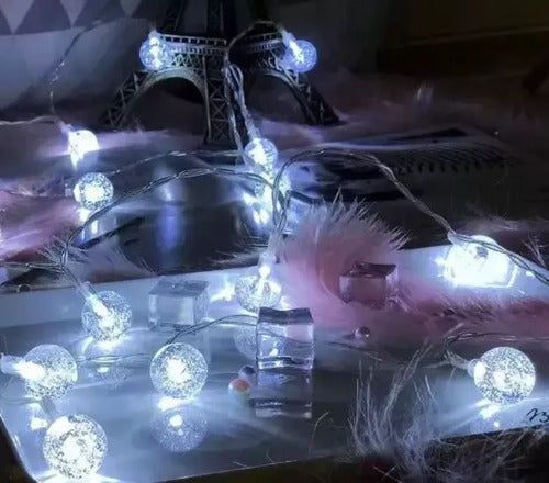 Guirnalda LED de Bolitas de Cristal 5m 28 Luces Blanca Fría IP65 · 15529 · foto 03