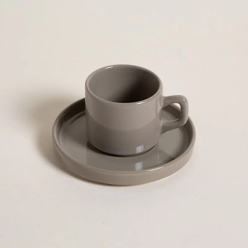 Taza Y Plato Net Visón Liso Clasico 185 Ml Set X 4 Unidades Vison Liso