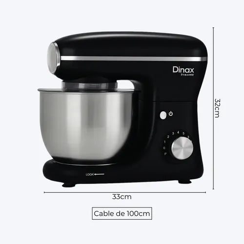 Batidora Planetaria Bowl 5 Litros 8 Velocidades De Pie 1300w Color Negro Frecuencia 50hz-60hz