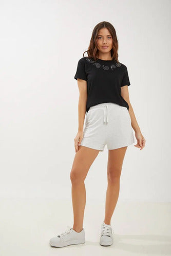 Short De Algodon Casual Modelo Rustico Rimmel Gris Melange S