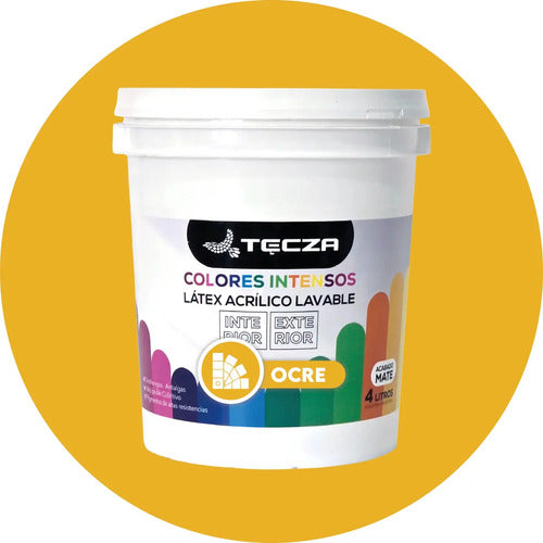 Pintura Latex Tecza 4l Ocre Mate Ocre Mate