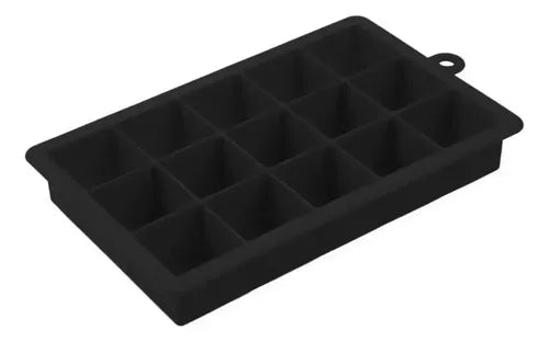 Cubetera Silicona Hielo Cuadrado Molde A Negro