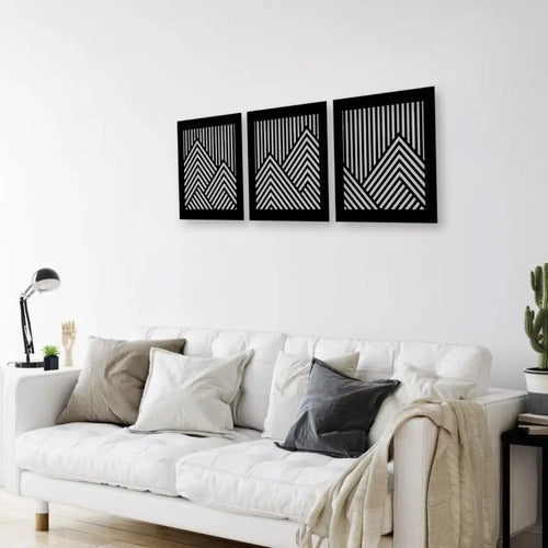 Cuadro Madera Calado Mdf Living Montañas Moderno Decorativo