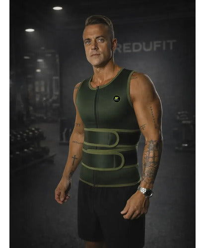 Chaleco Modelador Faja Reductora Postural Hombre Verde Musgo Talle XXL · 18392 · foto 01