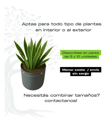 Maceta Autopoda Gris 10l Gris Contenedor Geotextil 10l