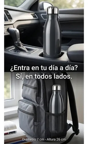 Botella Térmica de Acero Inoxidable 500ml Gris Oscuro · 16813 · foto 04
