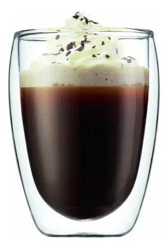 Vaso Vidrio Doble Café Capuccino 200cc S Transparente