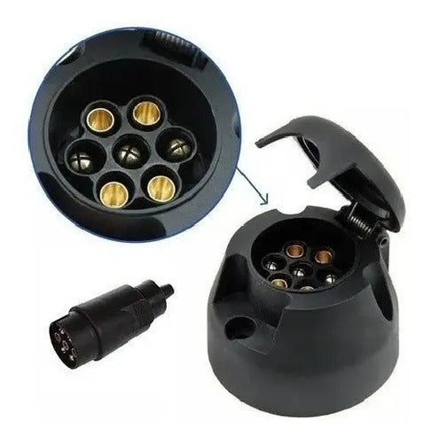 Ficha Conector 7 Vias Macho-hembra Luces Trailers Acoplados