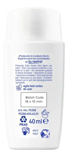 Protector Solar Nivea Ultra Light Daily Tono Claro Fps50+ 40