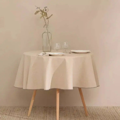 Mantel De Ecocuero Redondo 1.40 Metros Liso
