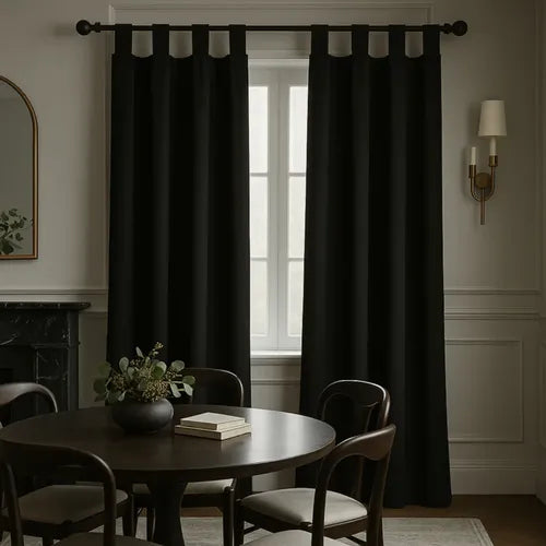 Cortina Ragazza Lisa 2 M X 1.35 Para Interiores Negro