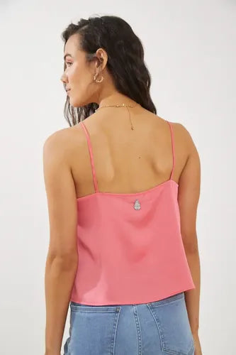 Blusa Hindi Rimmel Con Detalle Elegante Mujer Coral Lisa S