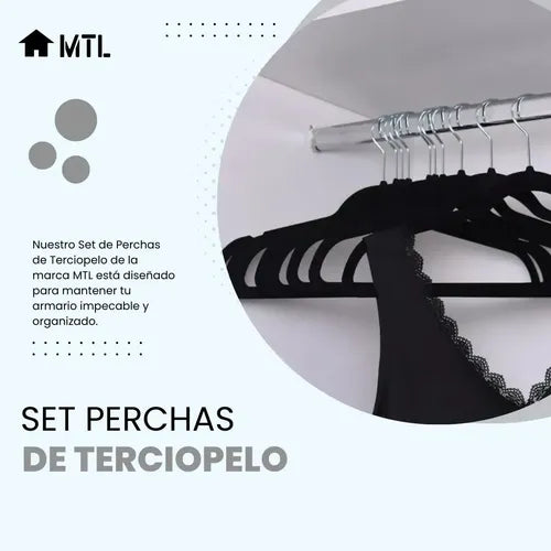 Set de Perchas de Terciopelo MTL X50 Negro · 4790 · foto 04