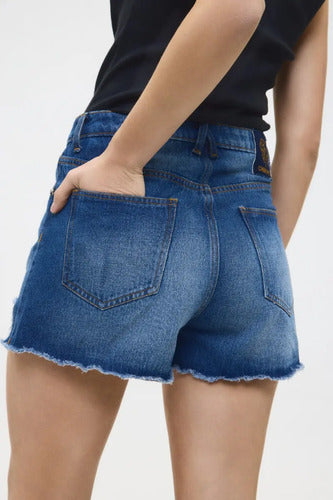 Short Jean Square Cher Mix De Mujer Algodón Azul 30