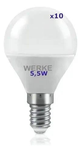 Lámpara Led Gota E14 5,5w Cálida Werke - Pack X 100 Un
