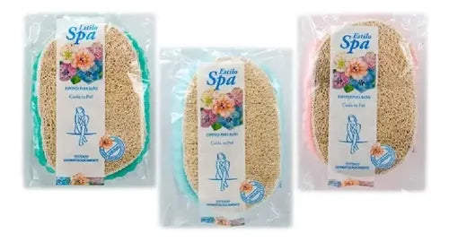 Esponja Estilo Spa Art 124 Plástico Ovalada Liso Surtidos Baño Exfoliante