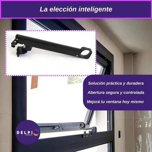 Brazo de Empuje Bronzen para Ventana Proyectante 16cm Modena Negro · 20722 · foto 09