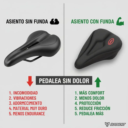 Funda de Asiento para Spinning Bandit Gel Acolchada Negro · 16771 · foto 03