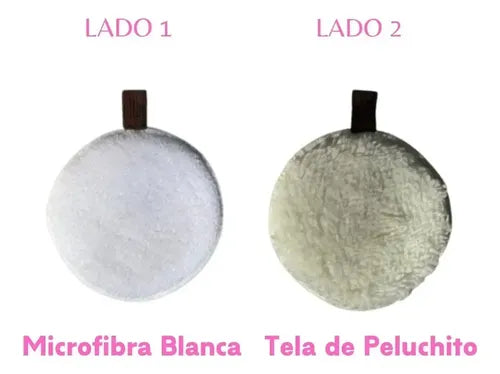 Discos Desmaquillantes de Microfibra Lavables x2 Blanco y Marrón · 17774 · foto 05