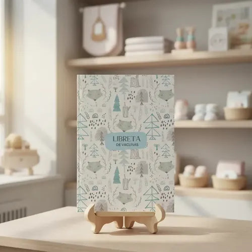 Libreta de Vacunas Infantil Ositos Nórdicos Nene Celeste · 17161 · foto 02