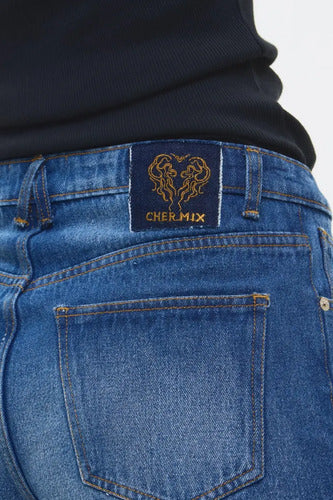 Short Jean Square Cher Mix De Mujer Algodón Azul 28