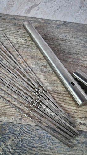 12 Pinchos Brochette Acero Reutilizable