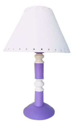 Velador Lampara De Pvc Dormitorio Rosa