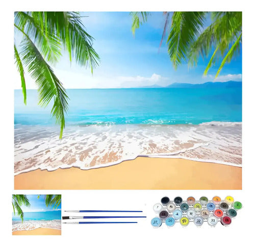 Kit de Pintura por Números Tinta para el Alma 40x50 cm Playa · 16767 · foto 01