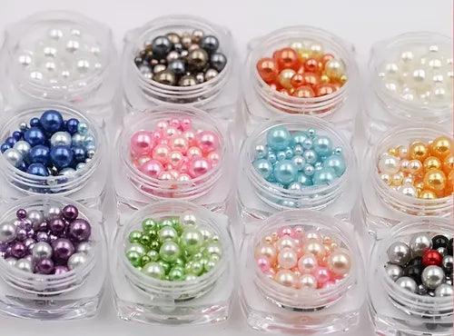 Perlas De Colores Decorativas Para Uñas X 12