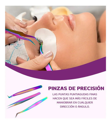 Pinzas para Extensiones de Pestañas a Pelo RelexTech Set x3 Tornasol · 17463 · foto 06