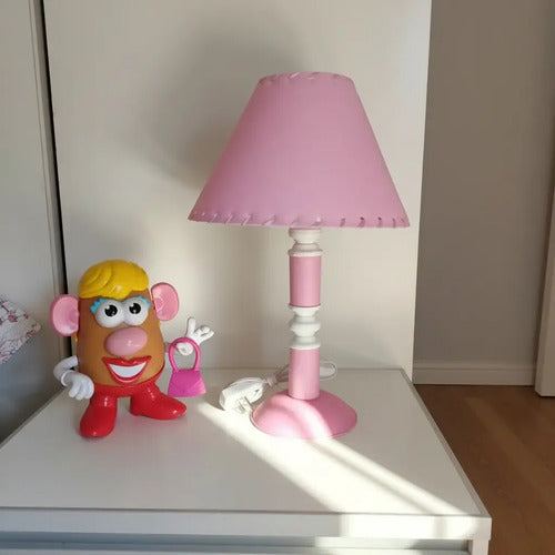 Velador Lampara De Pvc Dormitorio Rosa