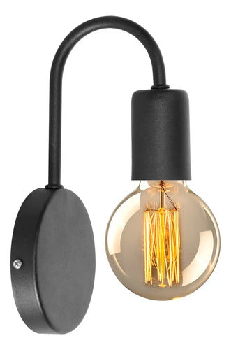 Lampara Aplique Pared Minimalista Apto Led Negro