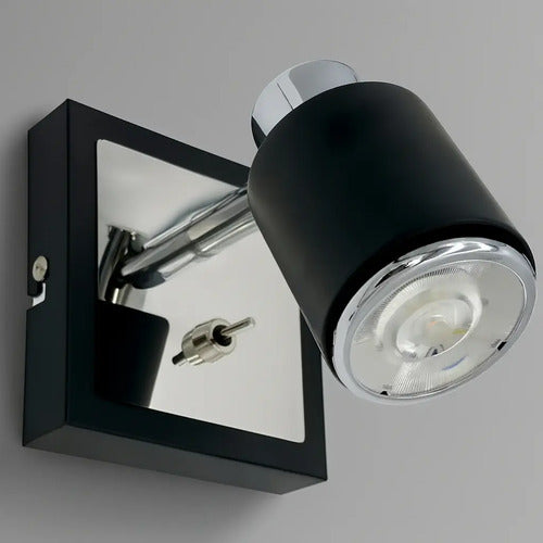 Aplique Pared Candil Negro Con Interruptor Gu10 Led Interior