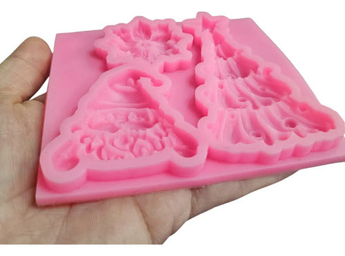 Molde Silicona Arbol Navidad Papa Noel Pasteleria Fondant Po Aleatorio