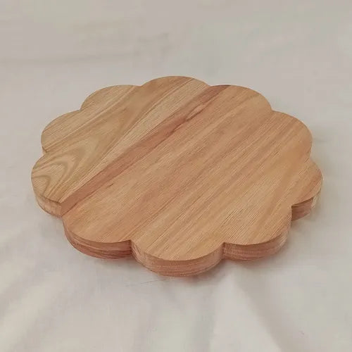Posatorta Madera Eucalipto Flor Tabla Soporte 25cm