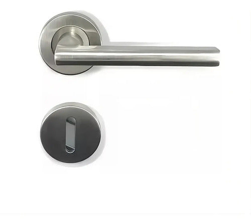 Manija Picaporte Doble Modelo Plano Acero Inox 5 Unidades