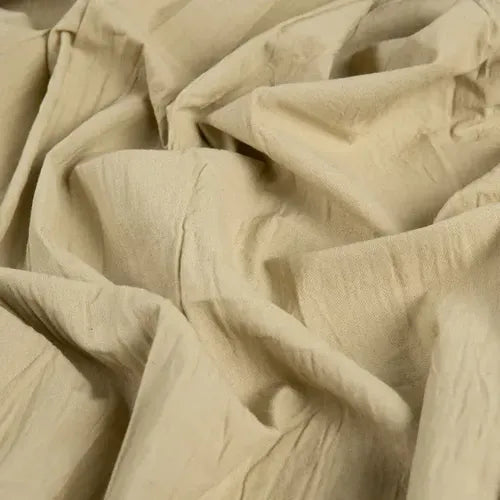 Cortina De Baño Tusor 100% Algodón Super Beige Lisa
